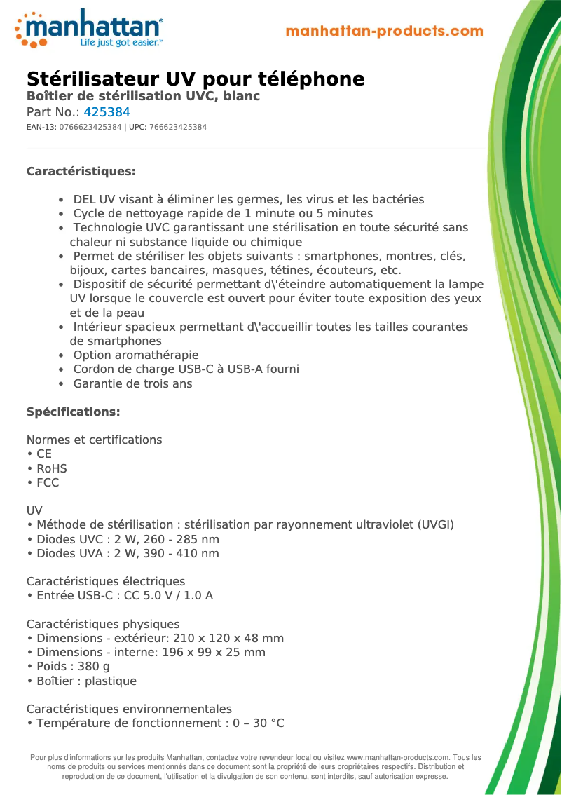 First page image of the manual for 425384