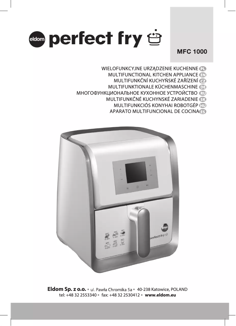 Page 1 of the manual User Manual Eldom Perfect Fry MFC1000