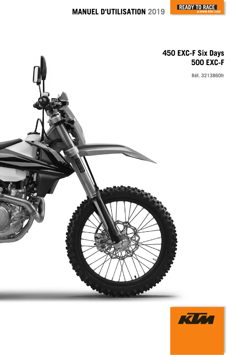 First page image of the manual for 500 EXC-F (2019)