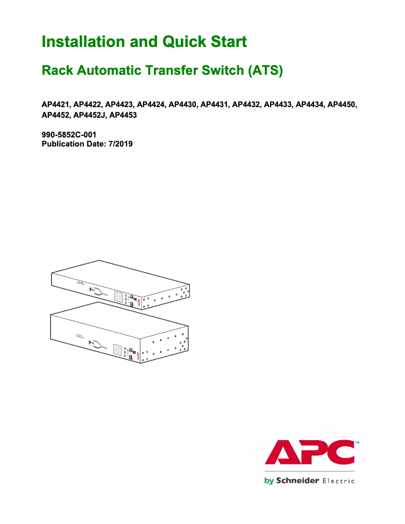 First page image of the manual for AP4450