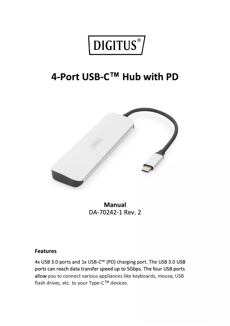 Page 1 of the manual User Manual Digitus DA-70242-1
