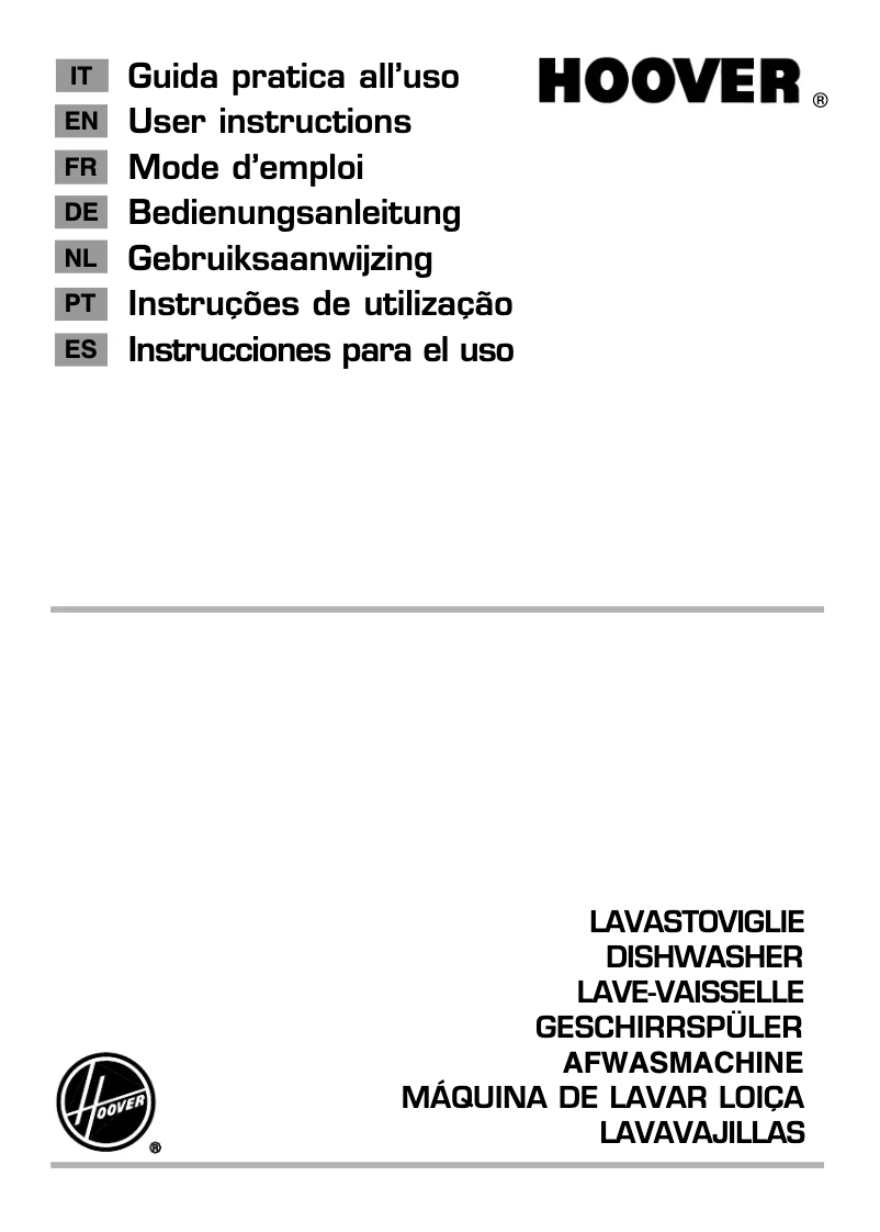 Page 1 of the manual User Manual Hoover HDP 3DO62DW