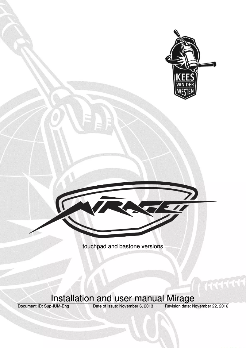First page image of the manual for Mirage