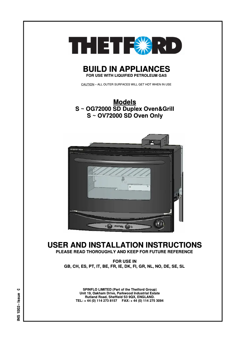 First page image of the manual for S-OV72000