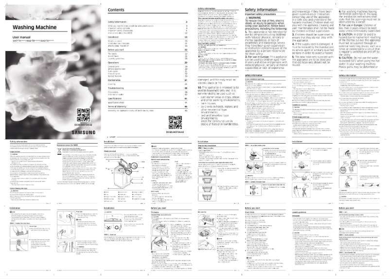 First page image of the manual for WA75T4560BM