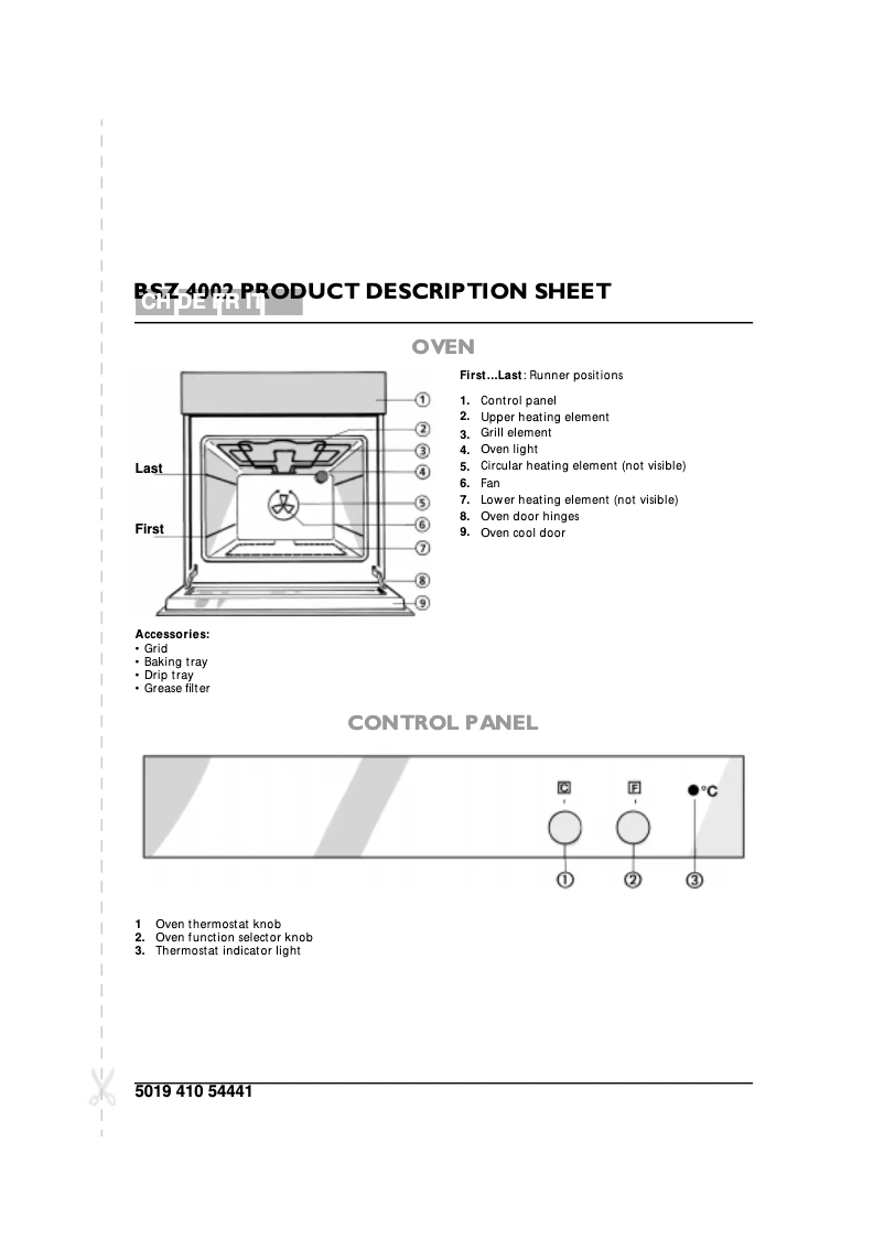 Page 1 of the manual User Manual Bauknecht BSZ 4002