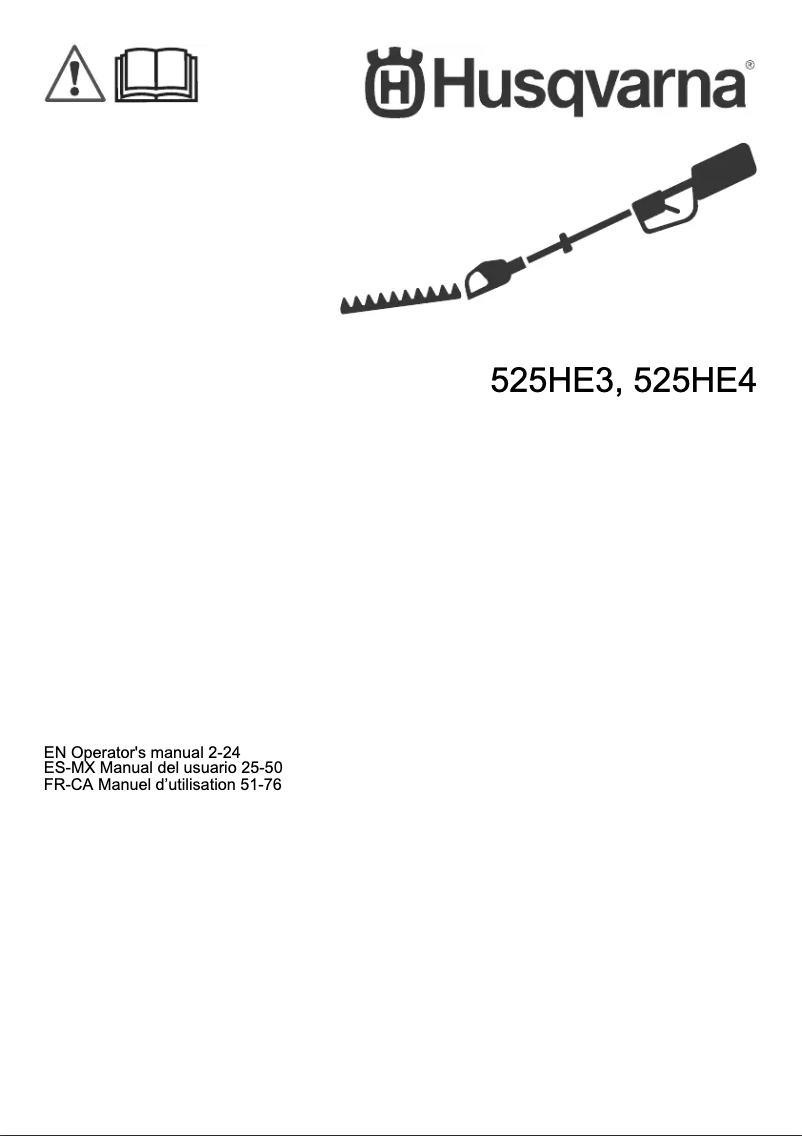 Page 1 of the manual User Manual Husqvarna 525HE4