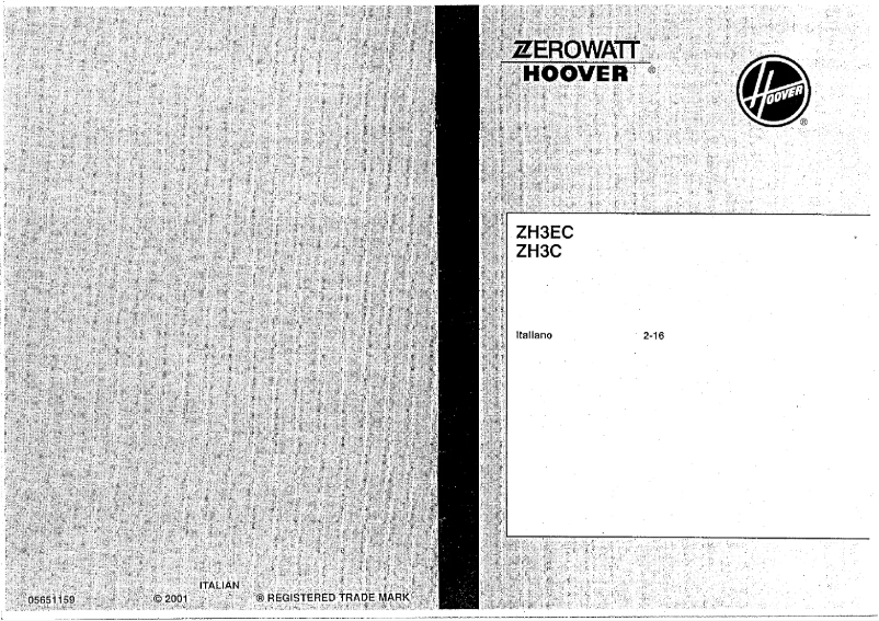 Page 1 of the manual User Manual Zerowatt-Hoover ZH3C