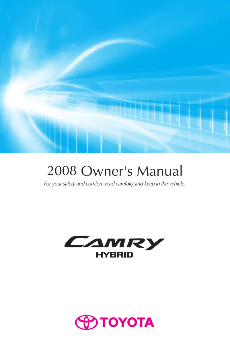 Page 1 of the manual User Manual Toyota Camry Hybrid (2008)