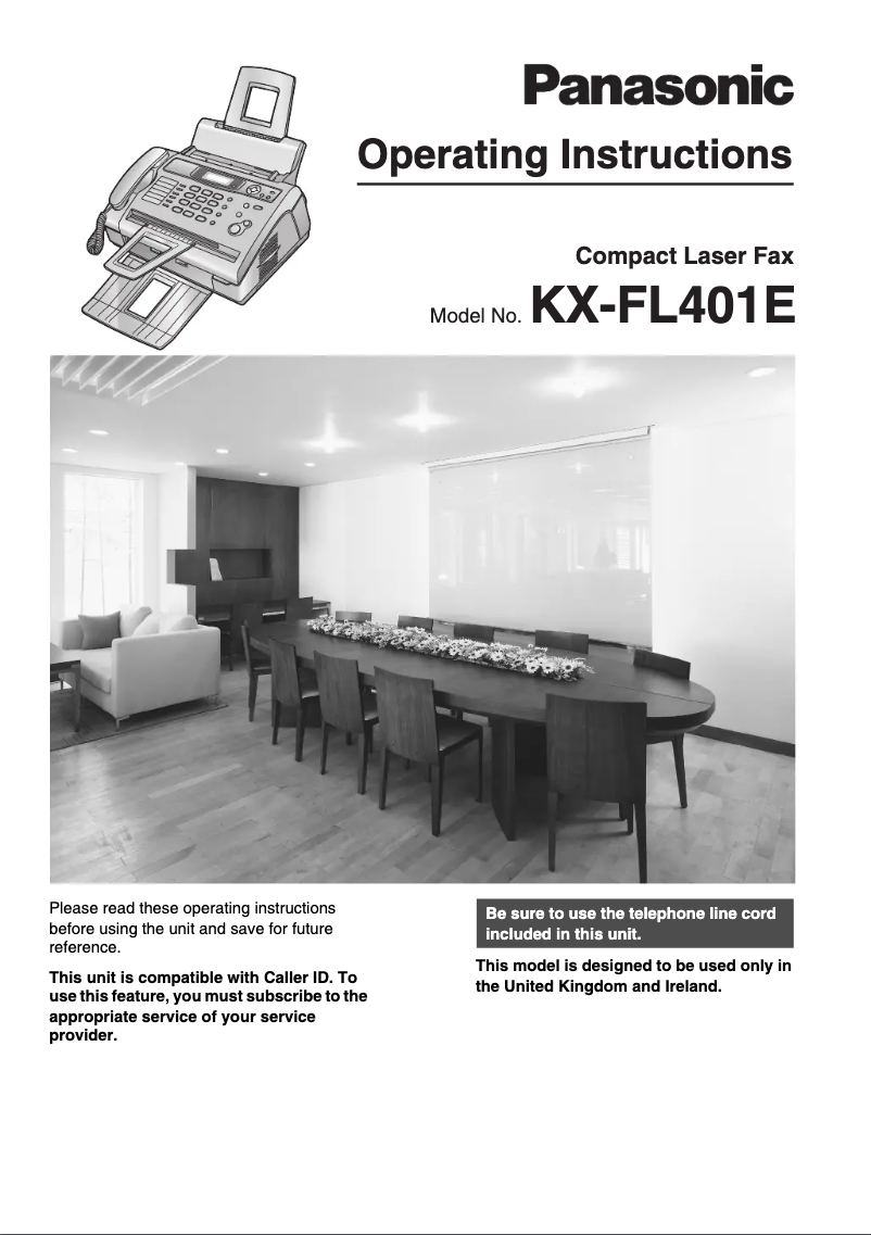 Page 1 of the manual User Manual Panasonic KX-FL401E