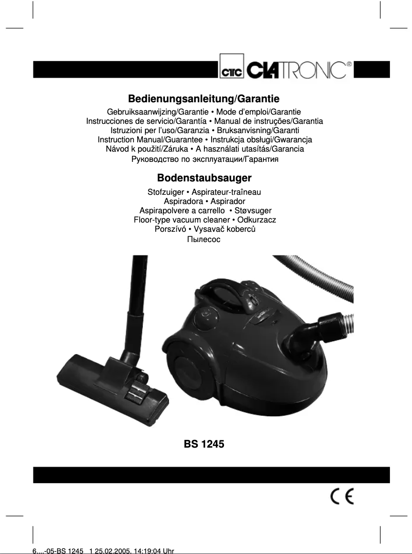 Page 1 of the manual User Manual Clatronic BS 1245