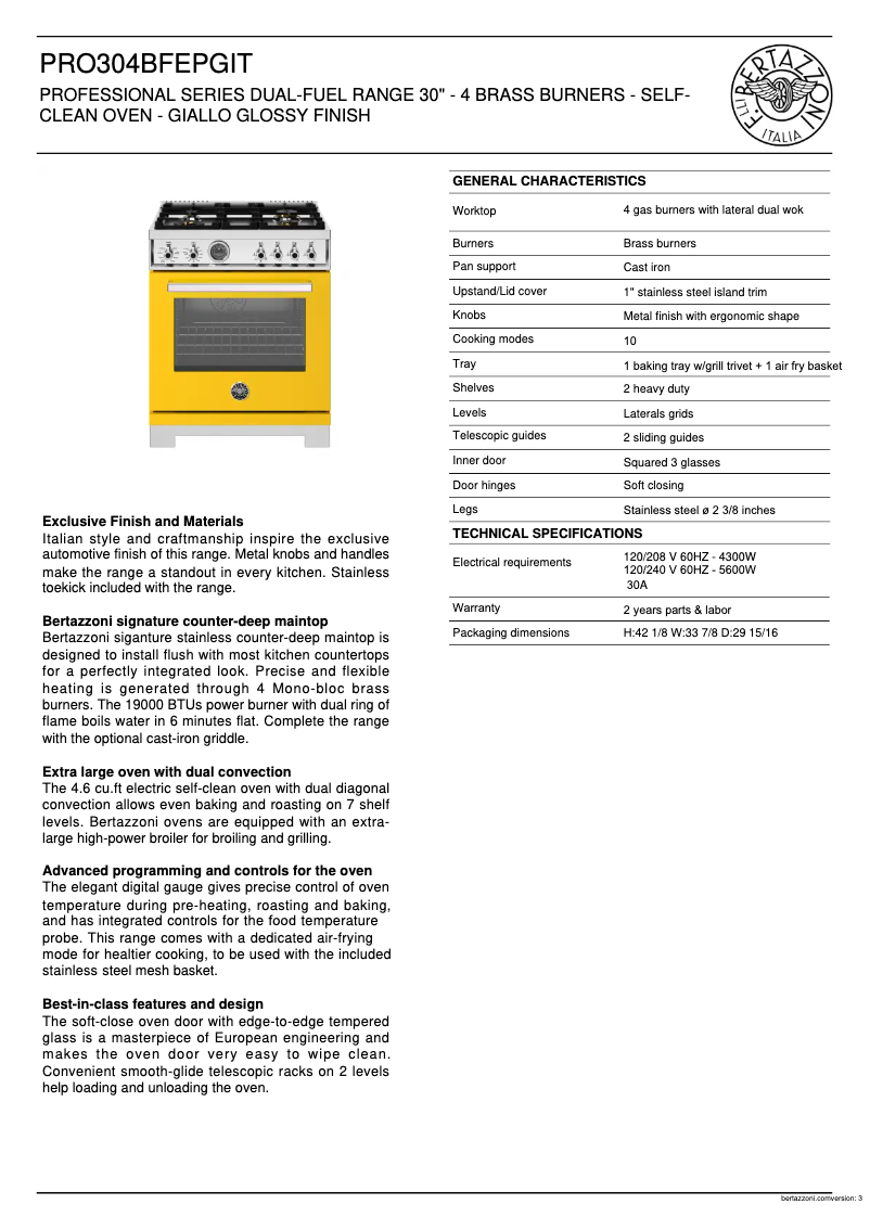 First page image of the manual for PRO304BFEPGIT
