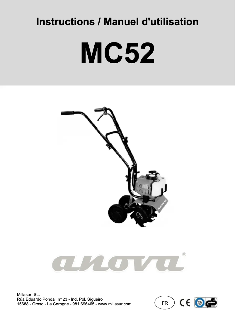 Page 1 of the manual User Manual Anova MC52