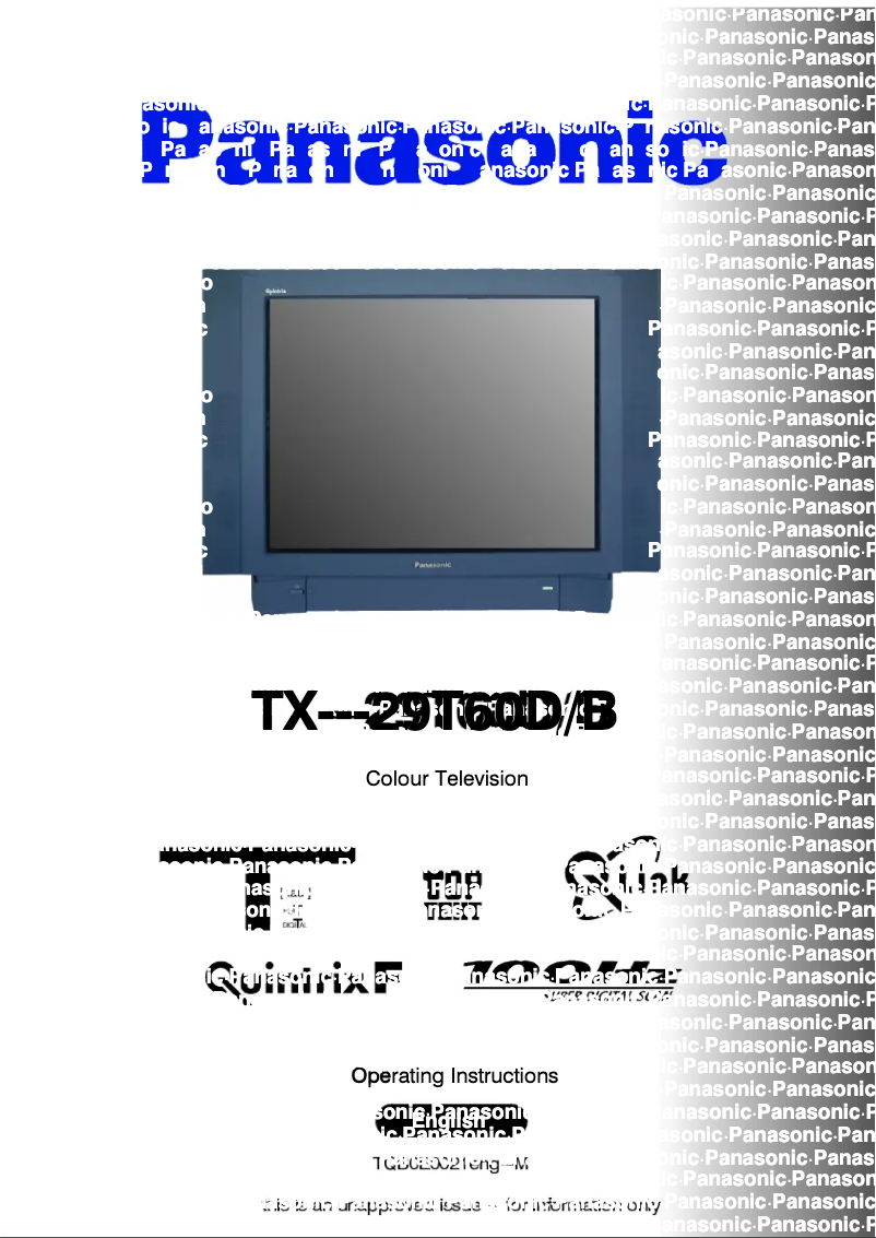 First page image of the manual for TX-29T60DB