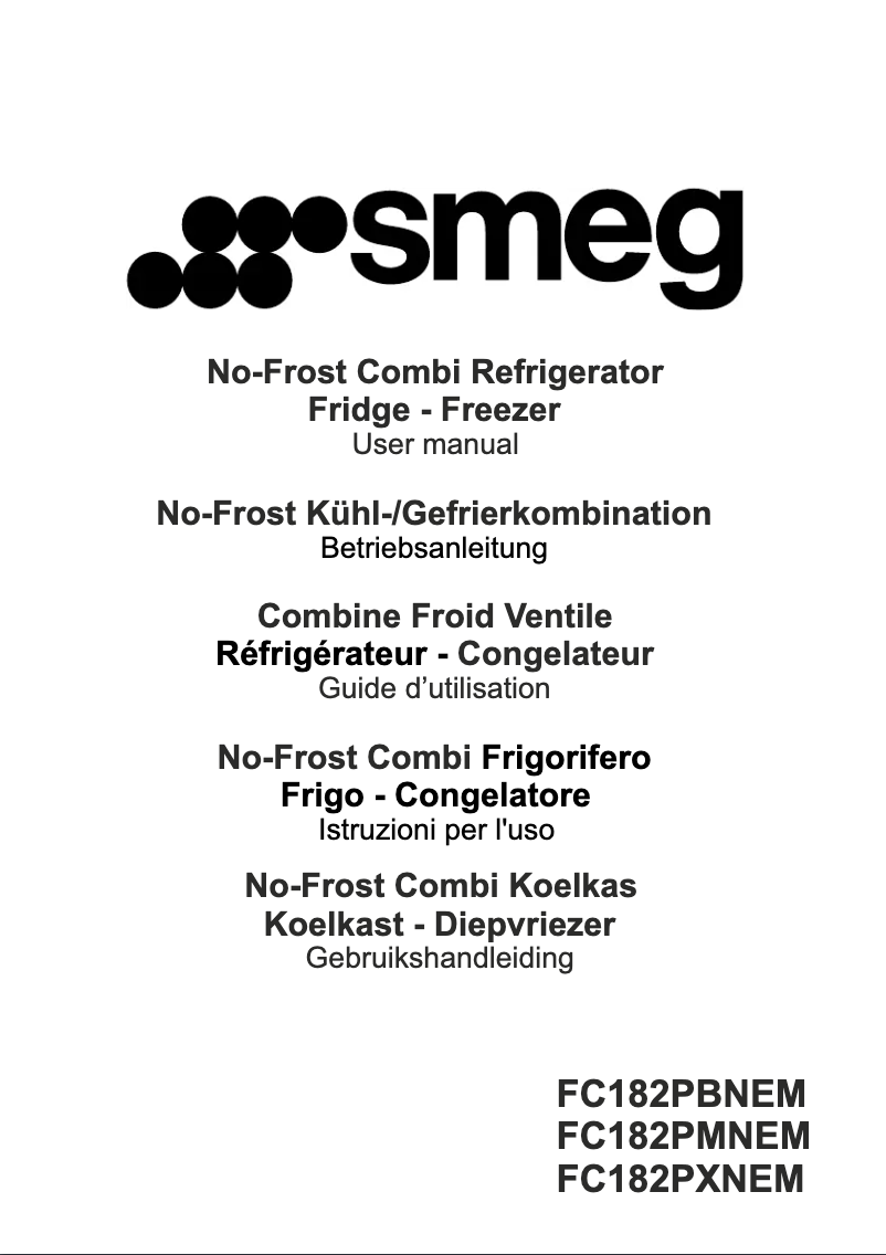 Page 1 of the manual Instruction Manual Smeg FC182PBNEM