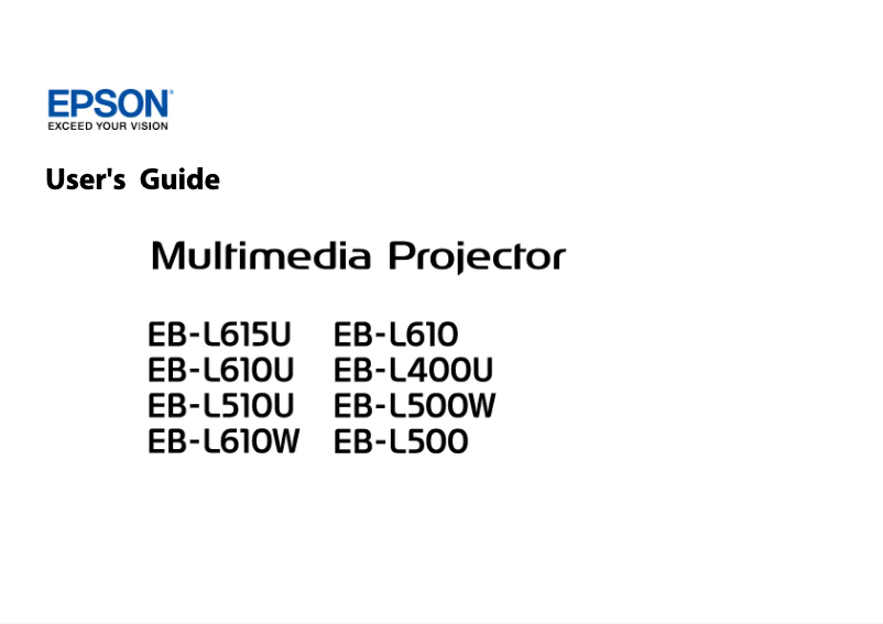 Page 1 of the manual User Manual Epson EB-L400U