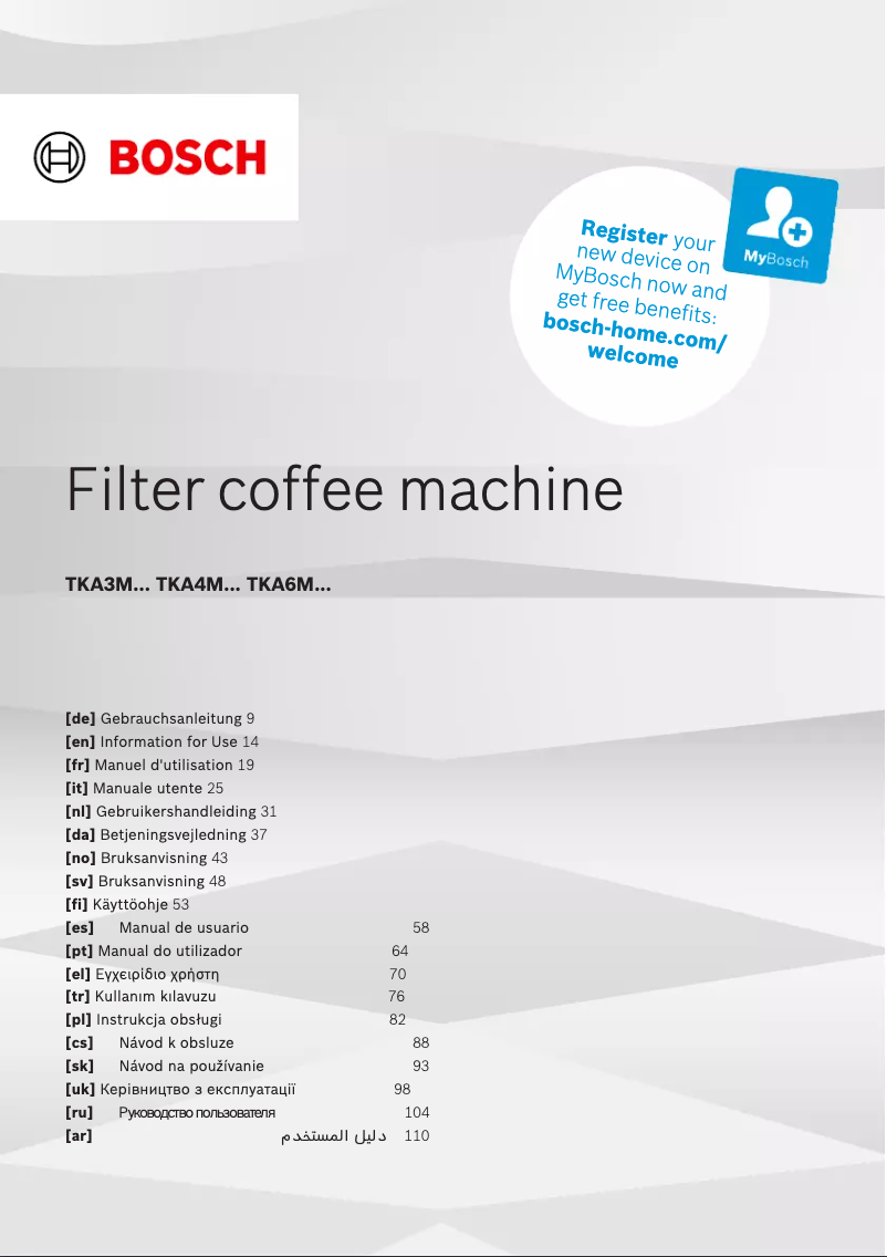 First page image of the manual for TKA6M273