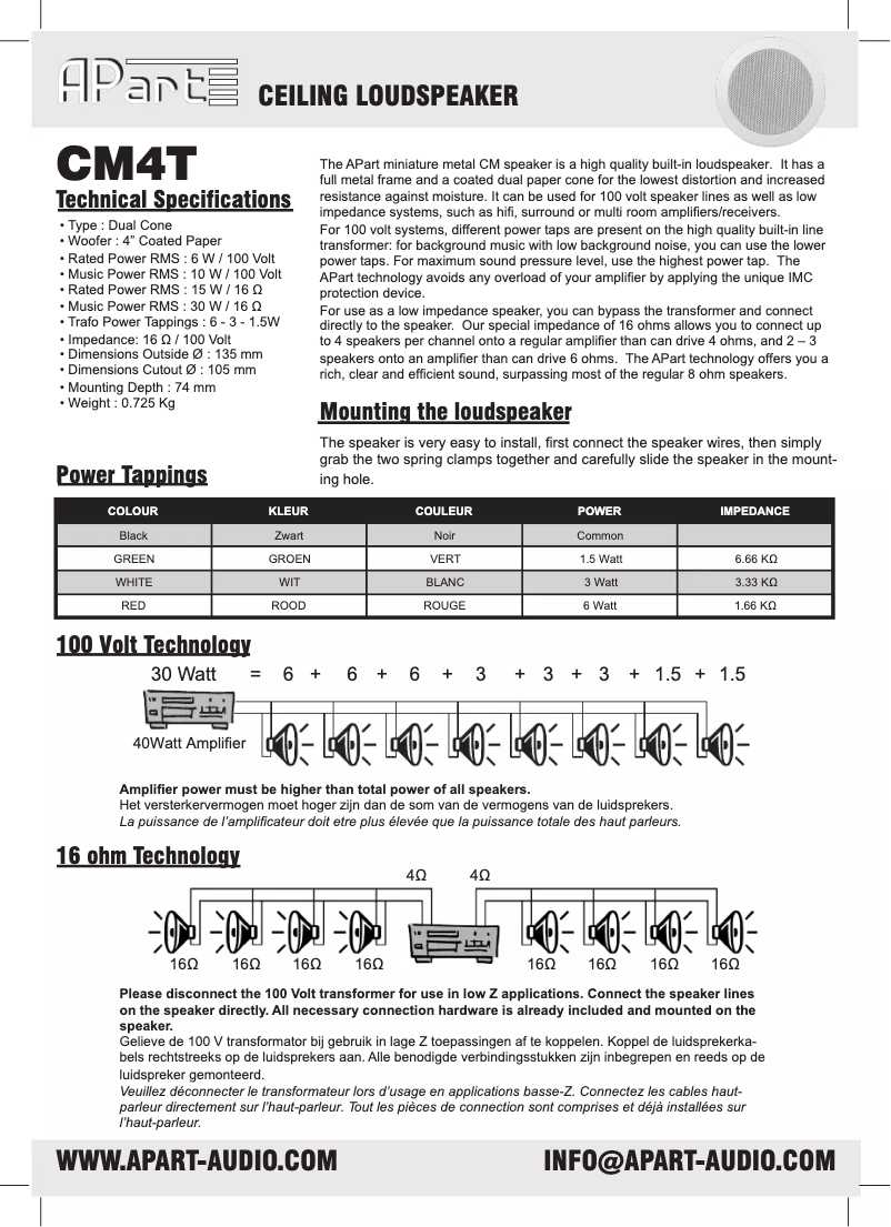 First page image of the manual for CM4T