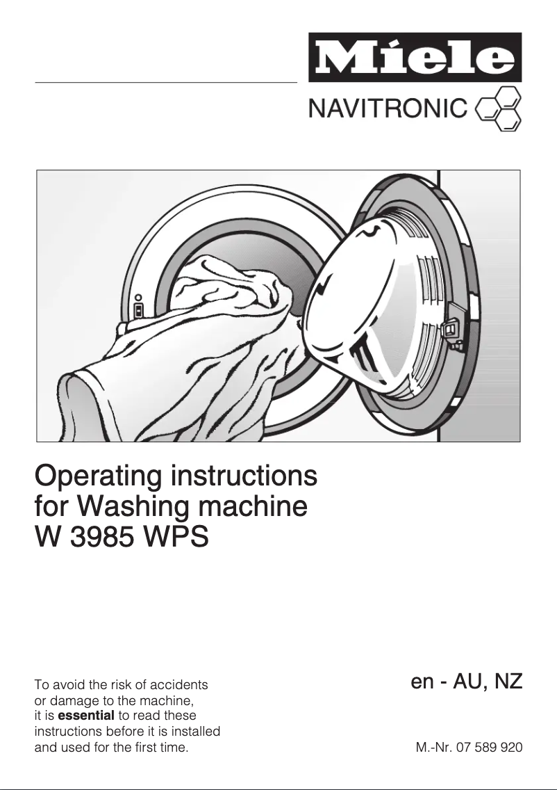 Page 1 of the manual User Manual Miele 6757530