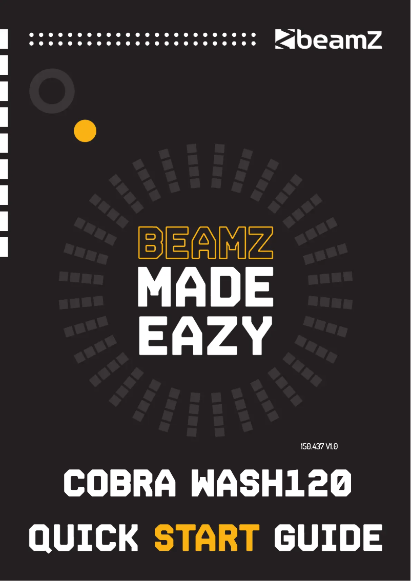 Page 1 of the manual Quick Start Guide BeamZ Cobra Wash120