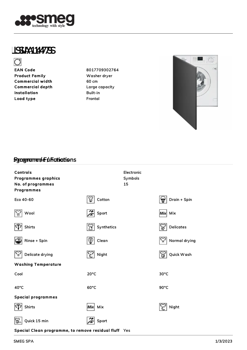First page image of the manual for LSIA147S