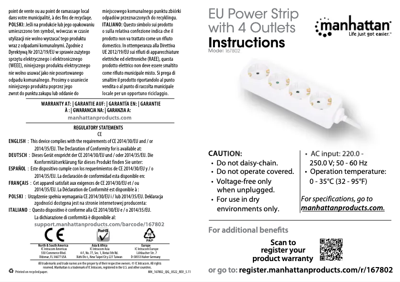 First page image of the manual for 167802