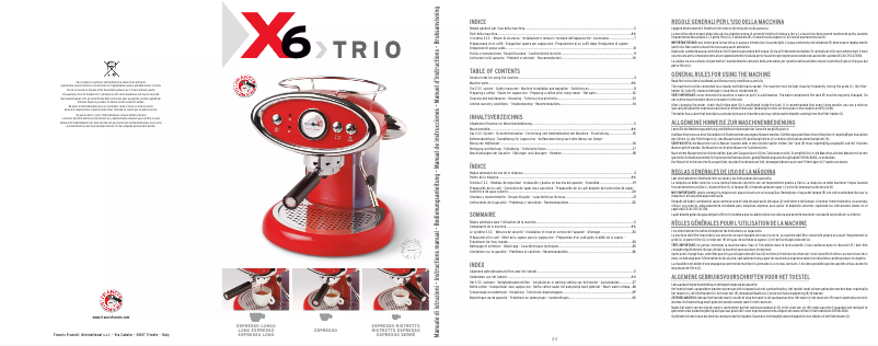 First page image of the manual for X6 Trio