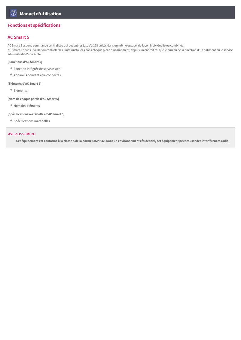 First page image of the manual for PACS5A000