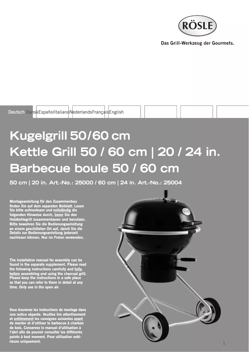 Image de la première page du manuel de l'appareil Kugelgrill