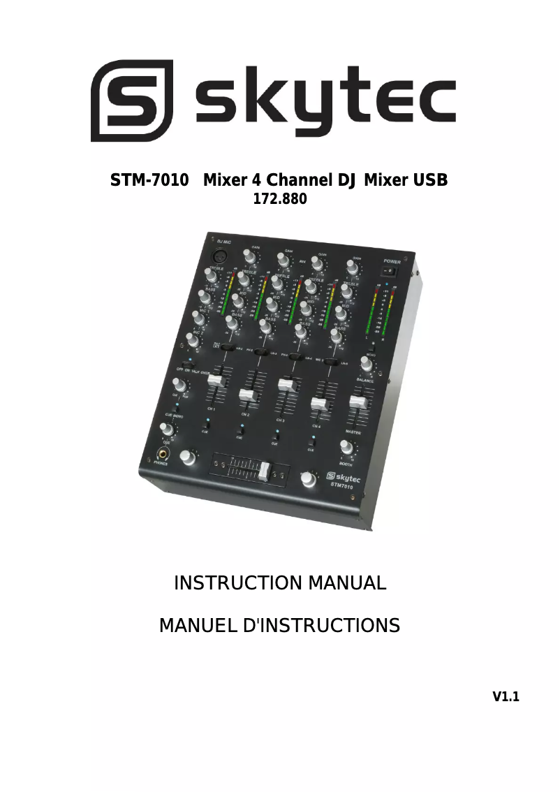 Page 1 of the manual User Manual Skytec STM-7010 172.880