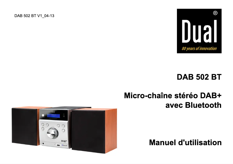 First page image of the manual for DAB 502 BT