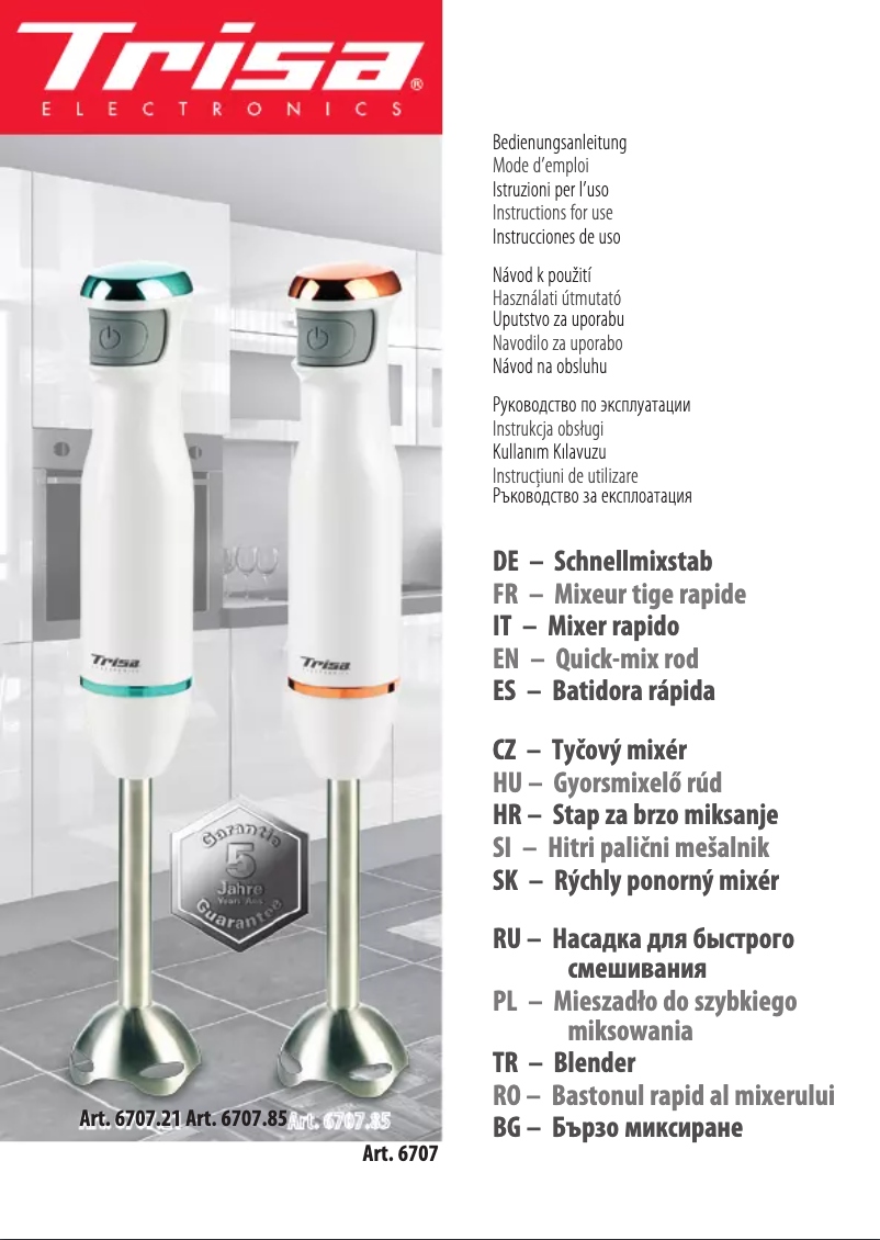 Page 1 of the manual User Manual Trisa Quick Mix