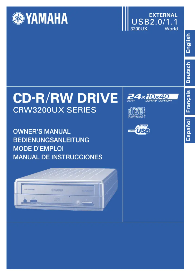 Page 1 of the manual User Manual Yamaha CRW-3200UX