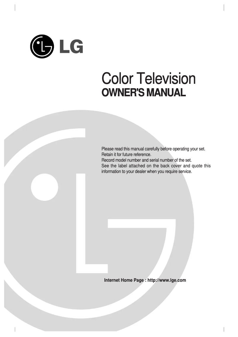 Page 1 of the manual User Manual LG 21FG1RLG