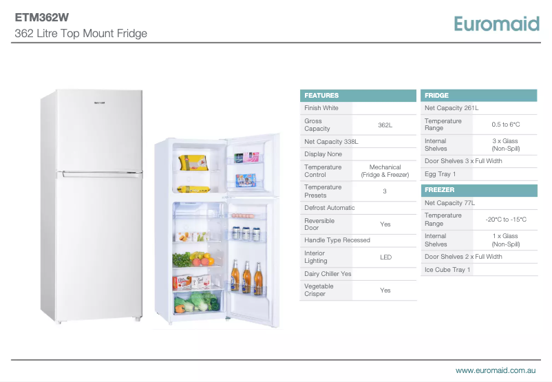 First page image of the manual for ETM362W