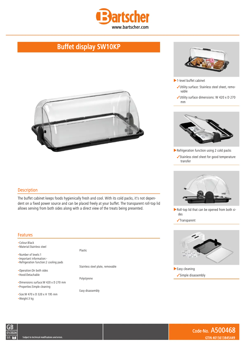 First page image of the manual for SW10KP