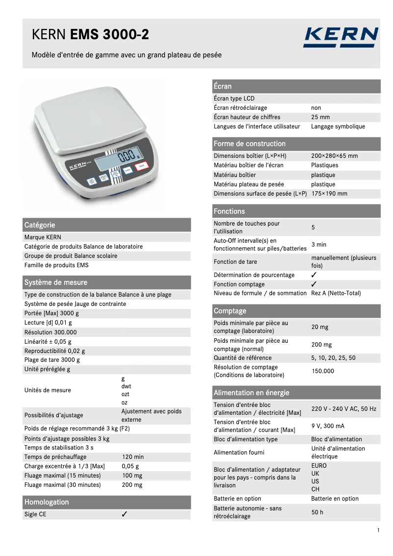 First page image of the manual for EMS 3000-2