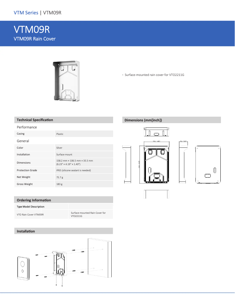 Page 1 of the manual User Manual Dahua Technology VTM09R