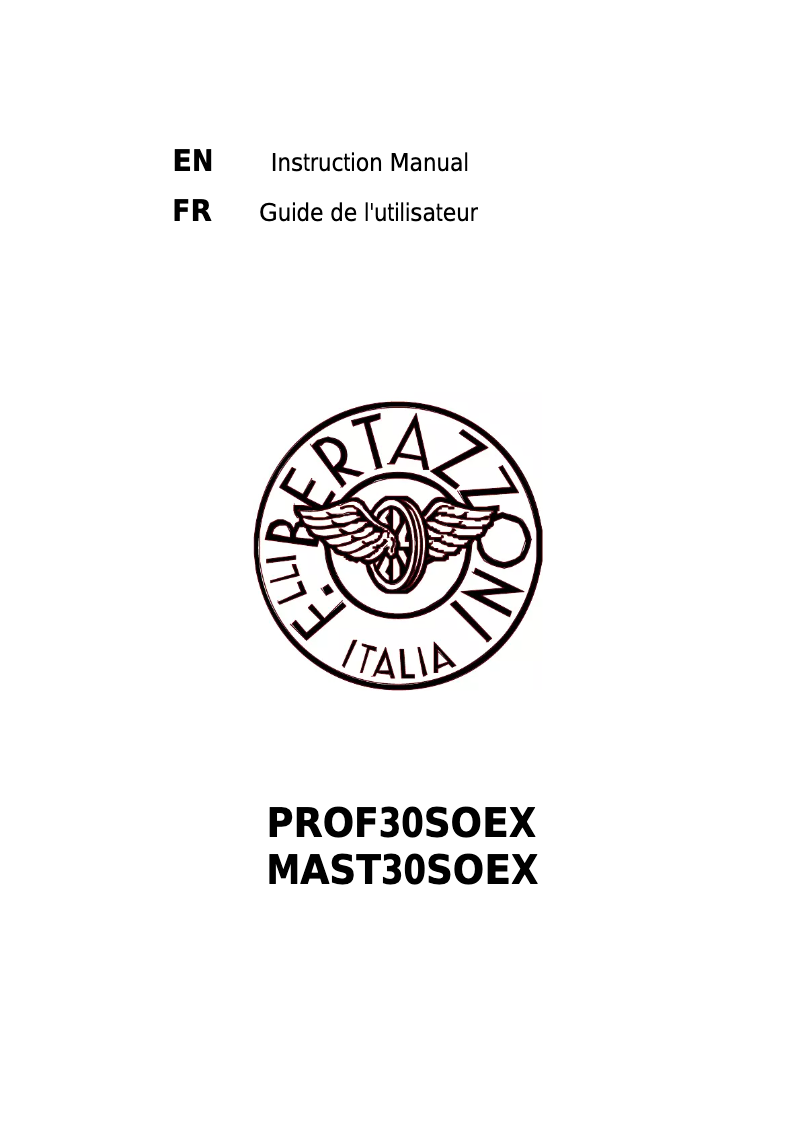 First page image of the manual for MAST30SOEX