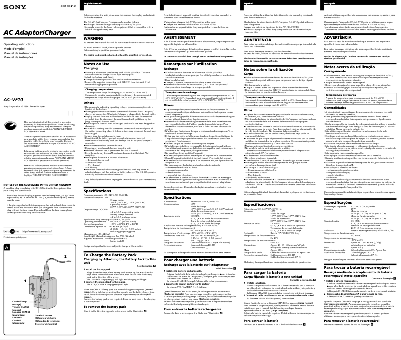 First page image of the manual for AC-VF10