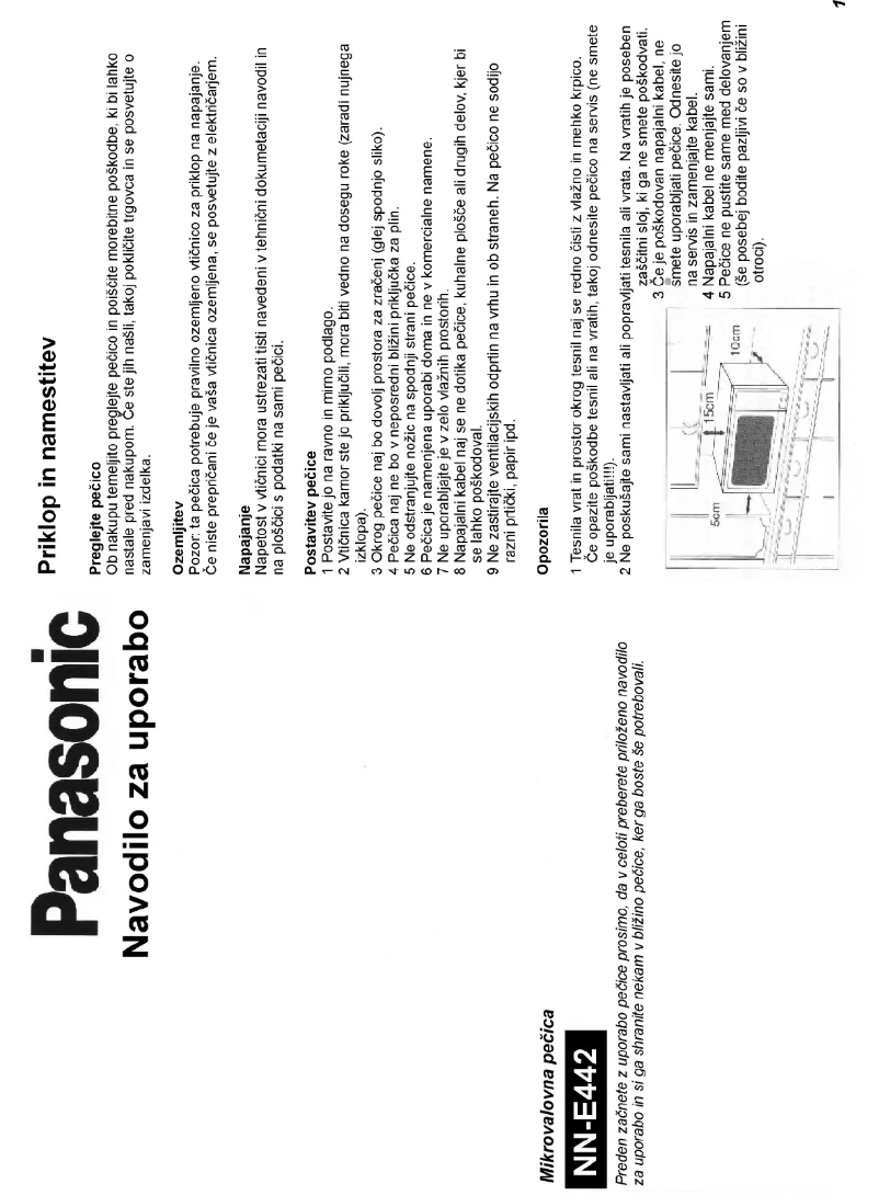 Page 1 of the manual User Manual Panasonic Inverter NN-E442W