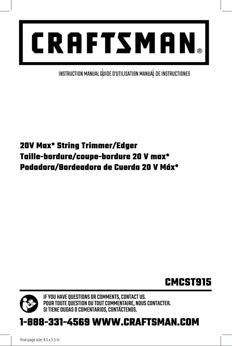 First page image of the manual for CMCST915