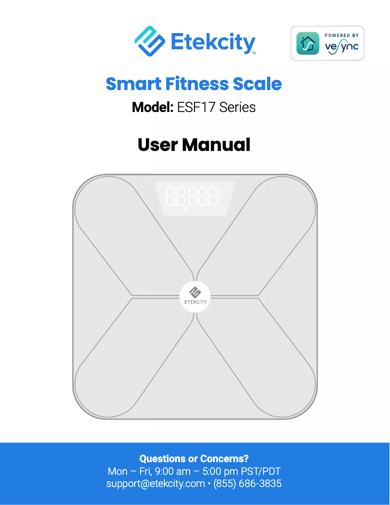 Page 1 of the manual User Manual Etekcity ESF17
