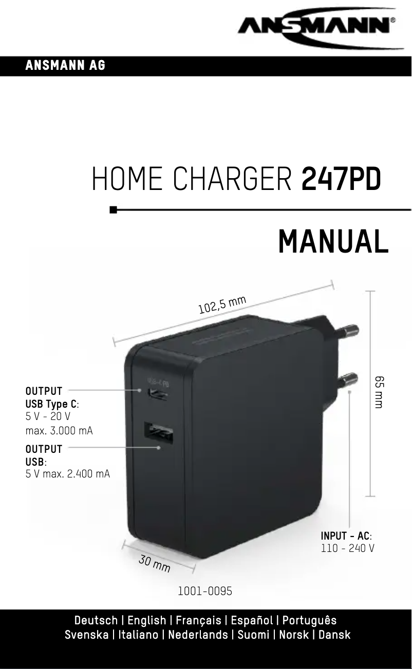First page image of the manual for 247PD