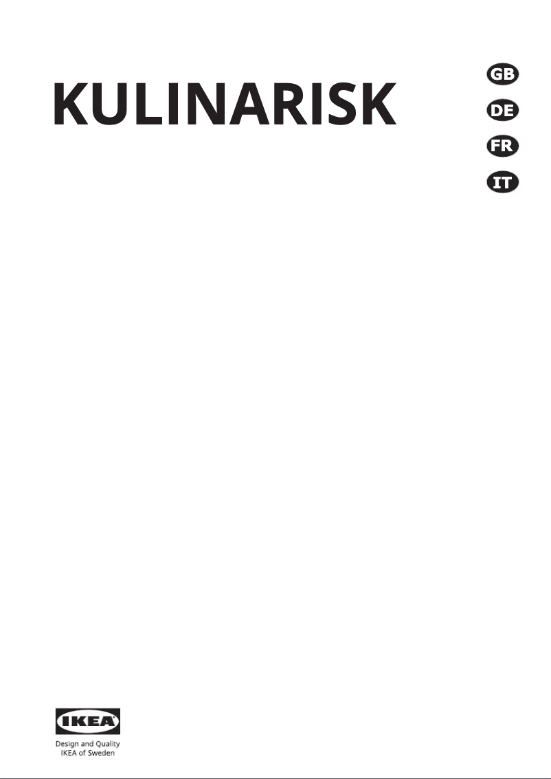 Page 1 of the manual User Manual Ikea KULINARISK 603.831.47