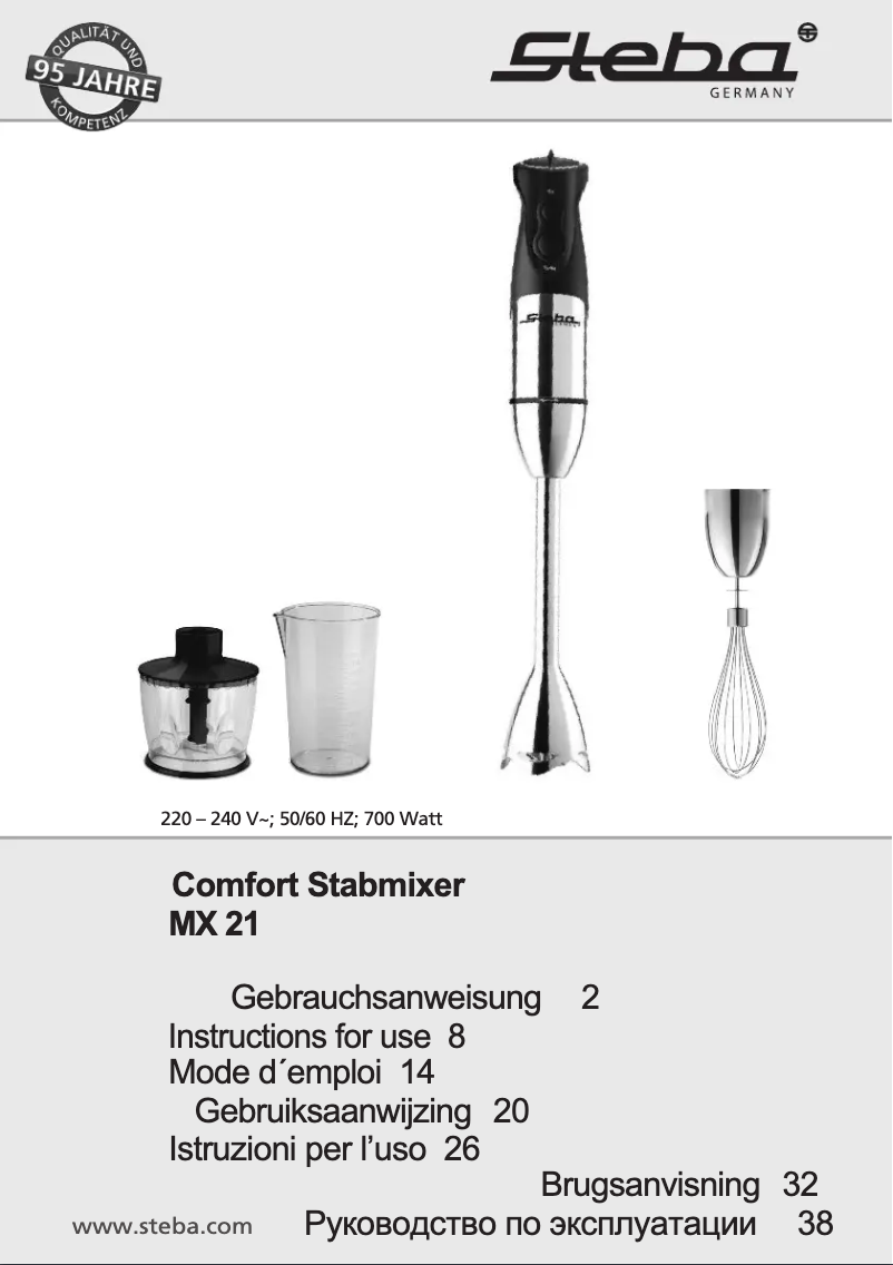 Page 1 of the manual User Manual Steba MX 21