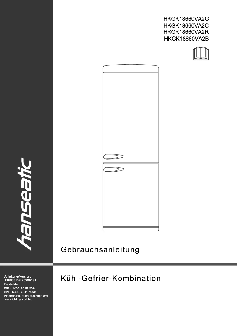 First page image of the manual for HKGK18660VA2R