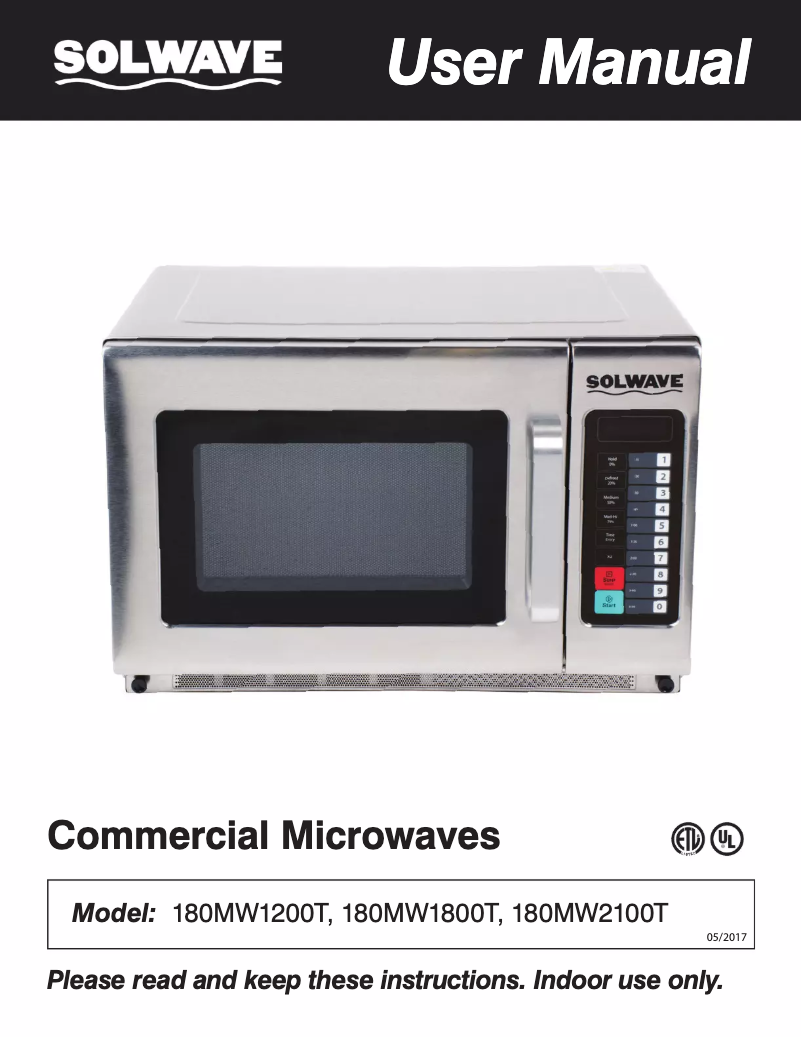 First page image of the manual for 180MW1800T