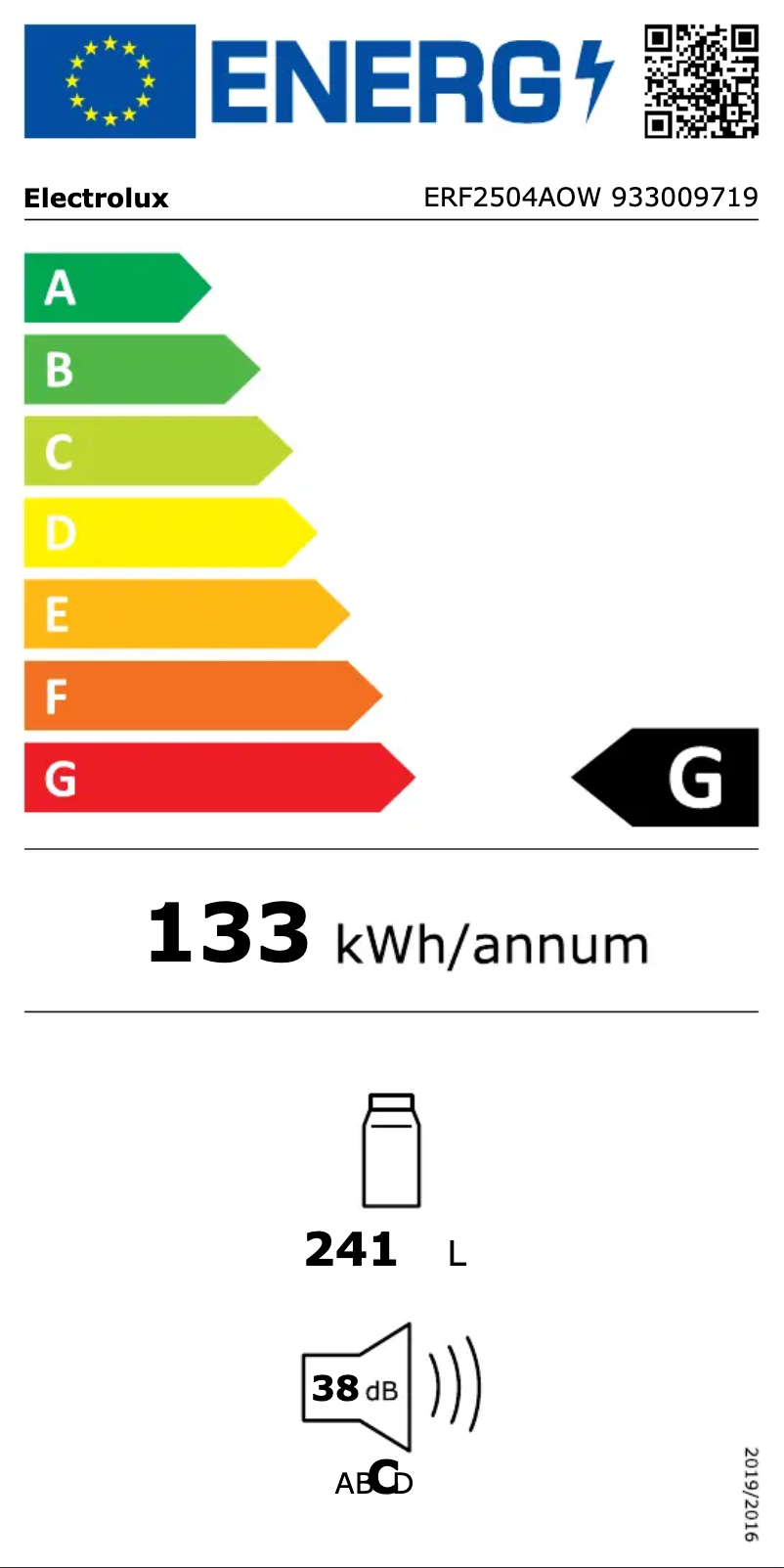 First page image of the manual for ERF2504AOW