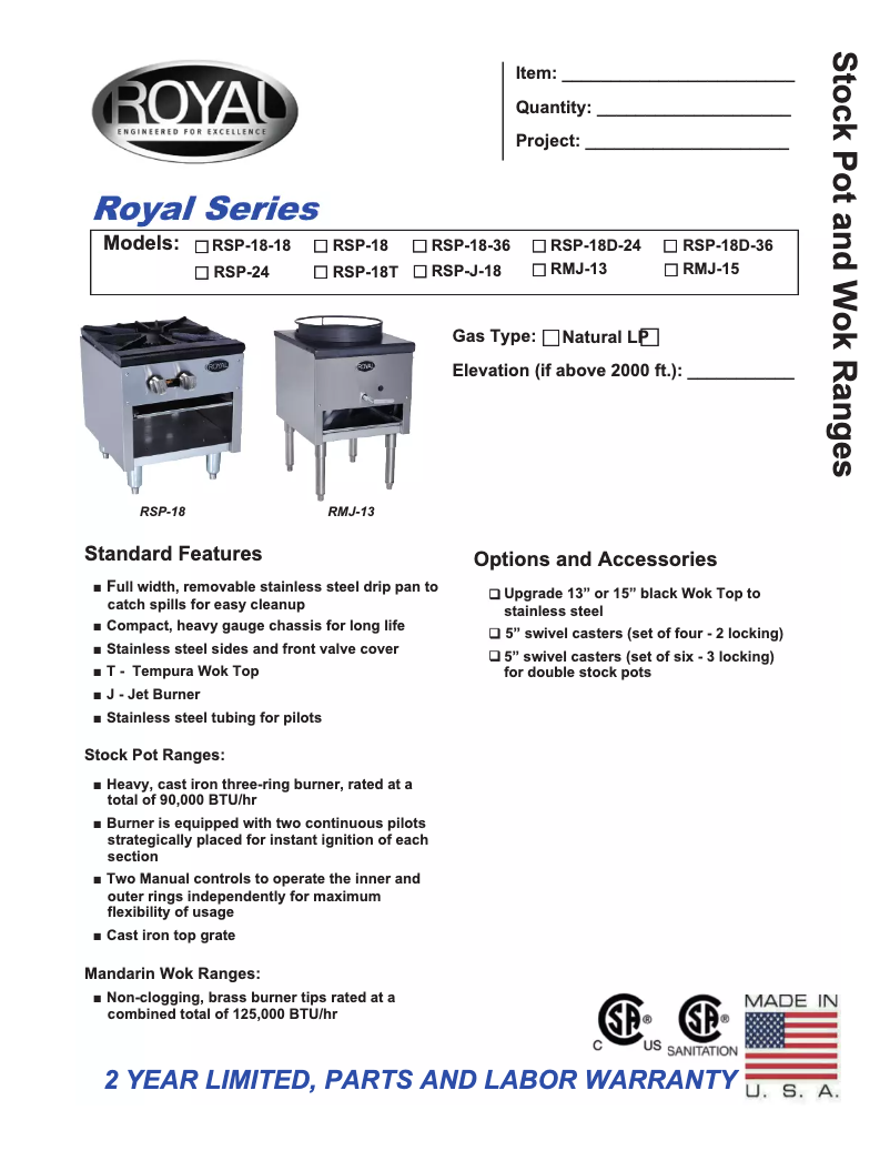 Page 1 of the manual User Manual Royal Range RSP-18